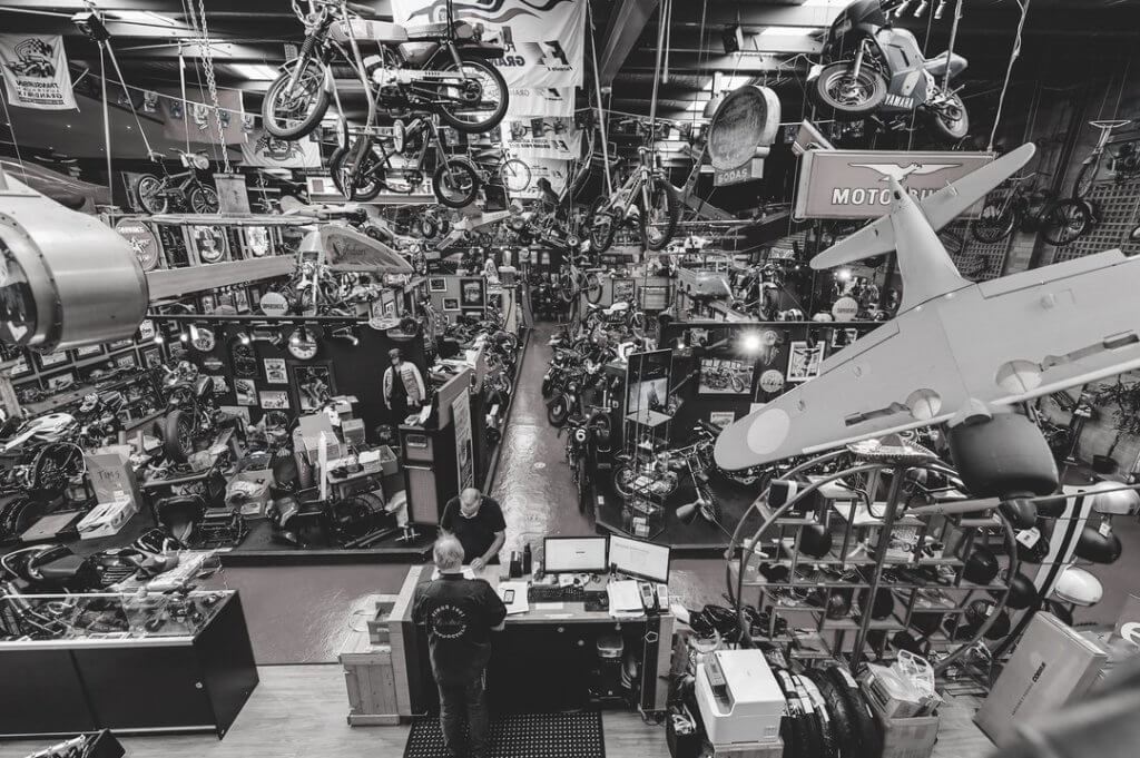 Antique Motorcycles and Naked Racer Workshop Melbourne dealer showroom